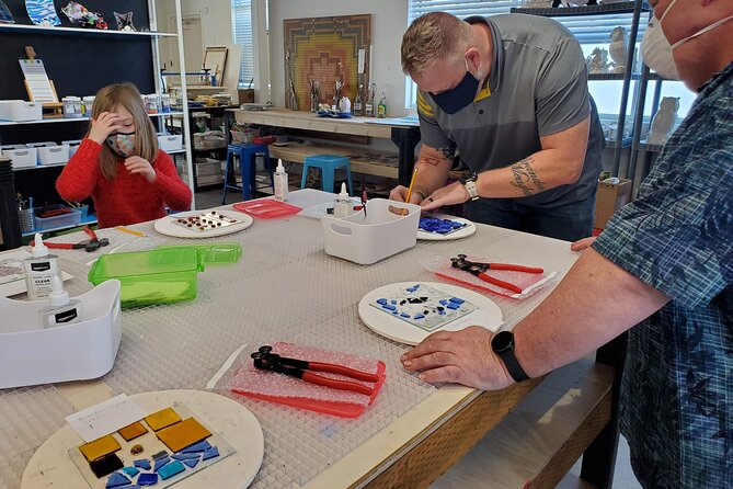 Break It and Make It: A Glass Fusing Session in Everett - Designing your layout on the flat clear base
