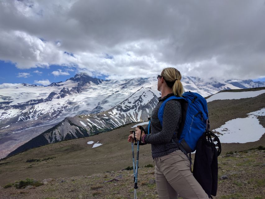 Mount Rainier: Day Hike on the Mountain - Second Burroughs, lunch time, and watching climbers on the peak