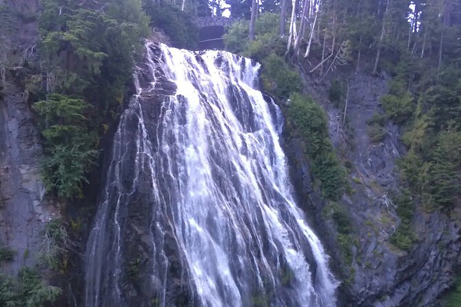Mt. Rainier highlights - old forest, falls and glaciers - Narada Falls: a proper waterfall payoff near Paradise