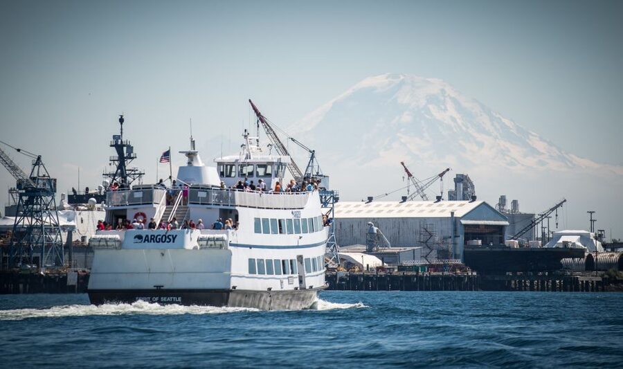 Seattle: Harbor Cruise with Local Guide - Space Needle and the Olympic Sculpture Park area: best shot without the stairs