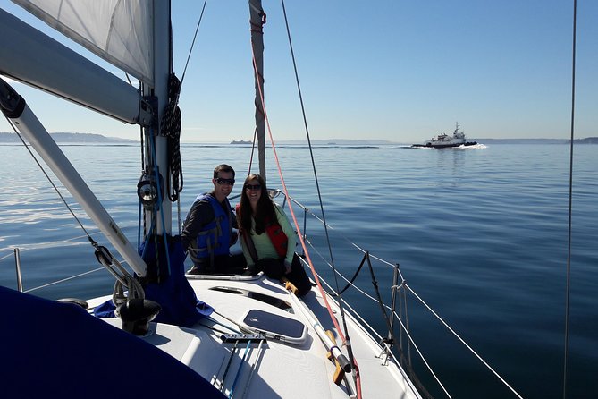 Seattle's Best Private Sailing Adventure on the Puget Sound BYOB! - The core sail route: Seattle skyline, Bainbridge Island, and clear-day Rainier