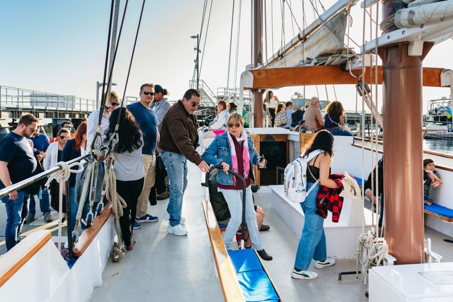 Seattle: Tall Sailboat Sunset Harbor Cruise - Helping Raise Sails and Taking a Turn Steering