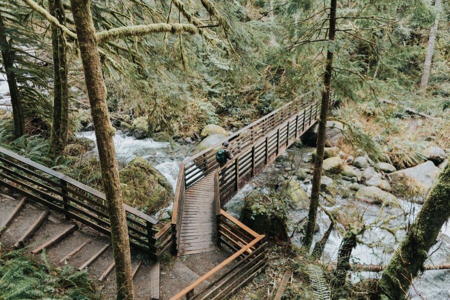 Seattle: Waterfall Wonderland Hike in Wallace Falls Park - The 6-mile loop trail: moderate effort with real traction needs